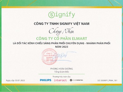 Giấy chứng nhận nhà phân phối Philips